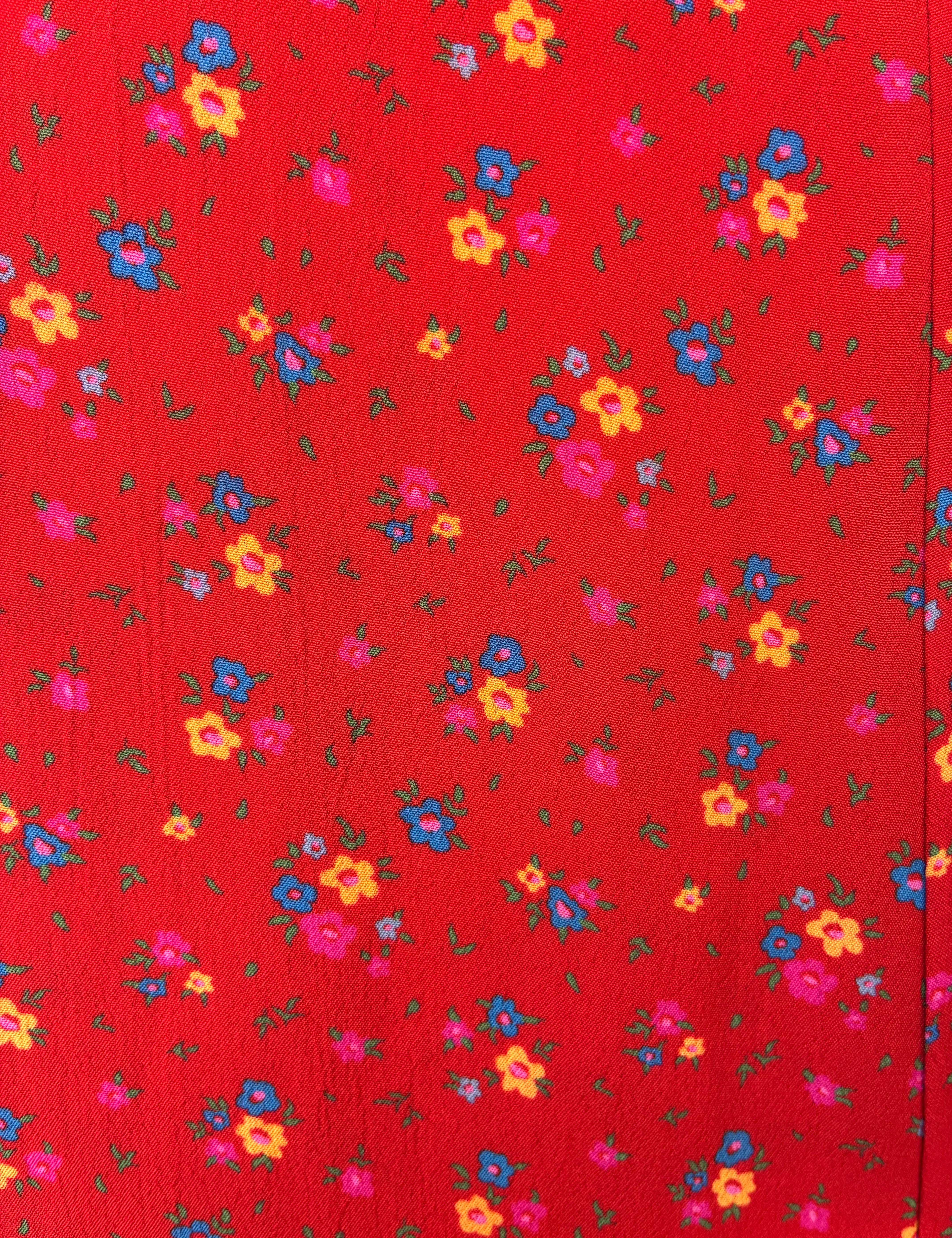 Summer Skirt - 113 Red with Small Flowers