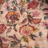 Quiltet tæppe - Blue Meadow / Antique Floral