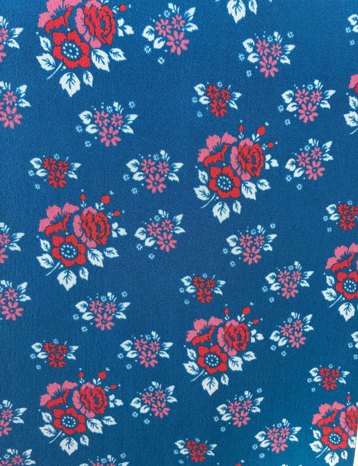 Summer Skirt - 111 Blue with Red Flower
