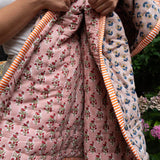 Quiltet babytæppe -  15 Old Rose/Beige