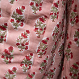 Quiltet babytæppe -  15 Old Rose/Beige