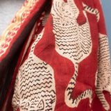 Bagru Scarf - Red with Animal
