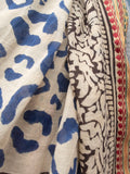 Bagru Scarf - Blue Leo 03