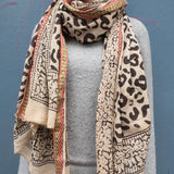 Bagru Scarf - Black Leo