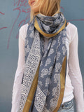 Bagru Scarf - Dusty Blue