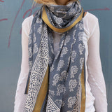 Bagru Scarf - Navy Blue