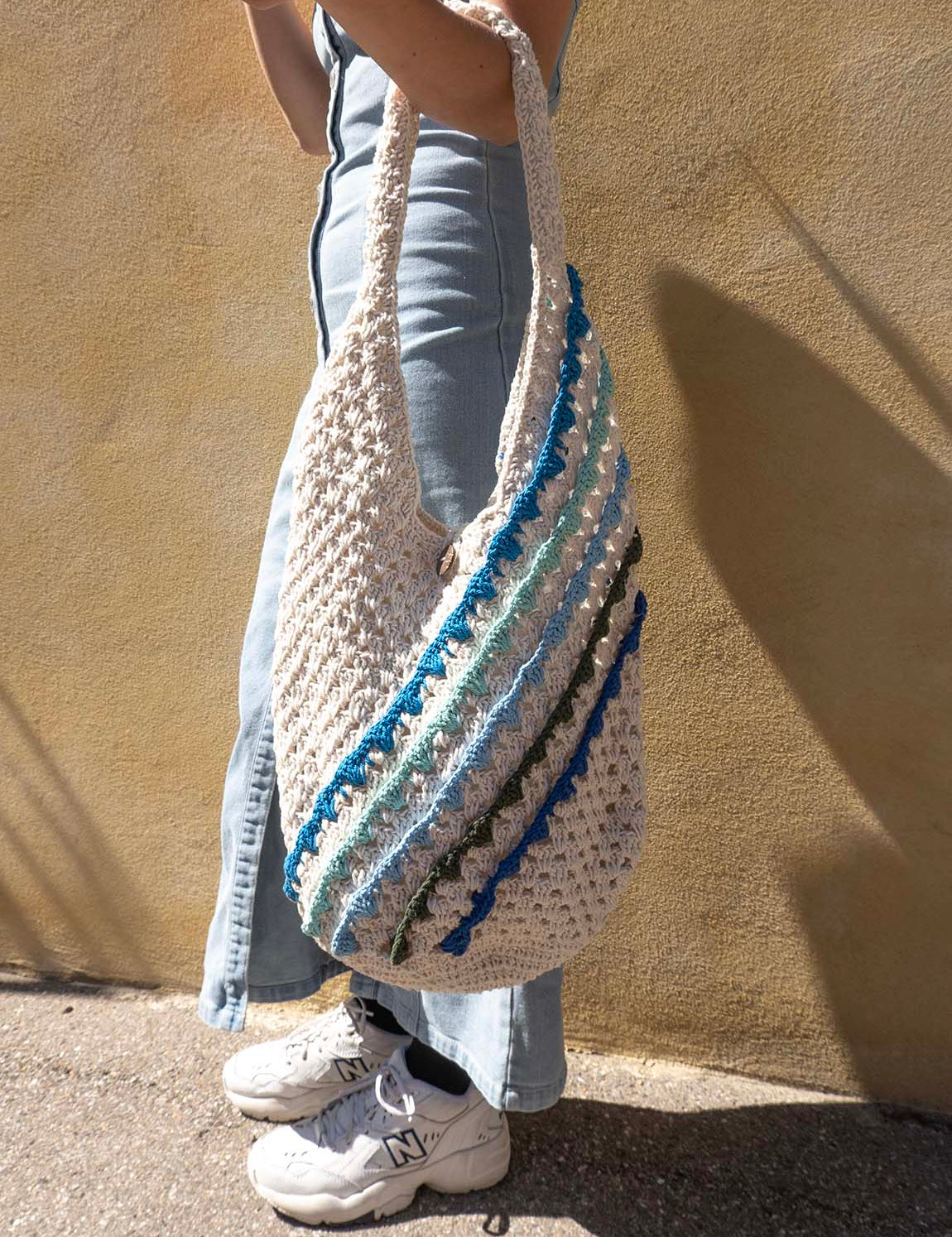 Bali Bag Shopper - White / Stripes