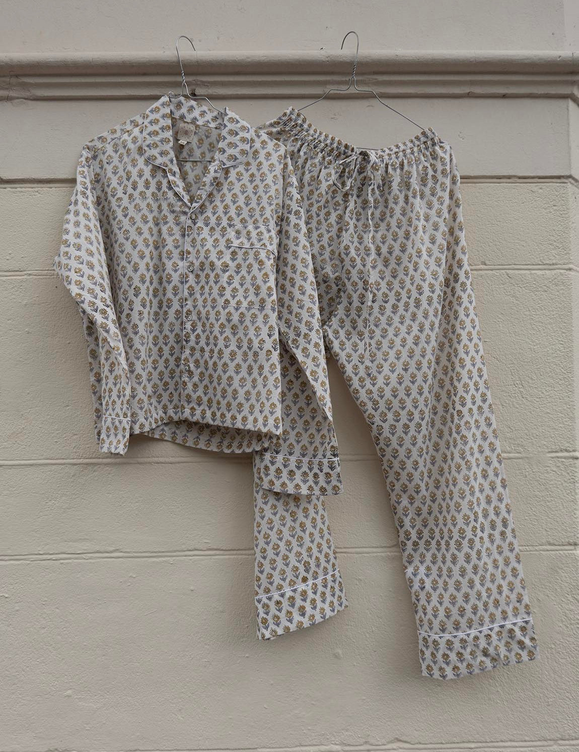 Pyjamas Blockprint - Beige Flower