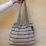 Nepal Stripe Bag - Beige/Dark Green