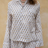Pyjamas Blockprint - Beige Flower
