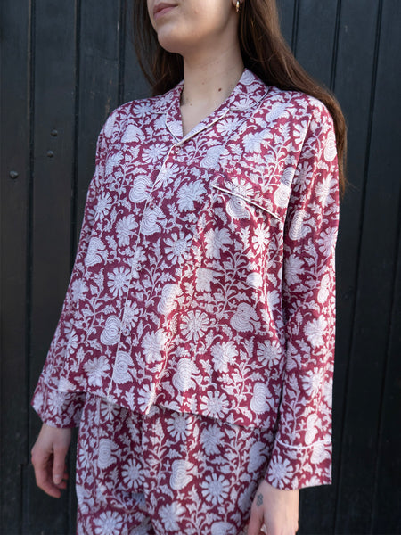 Pyjamas Blockprint - Berry Flower