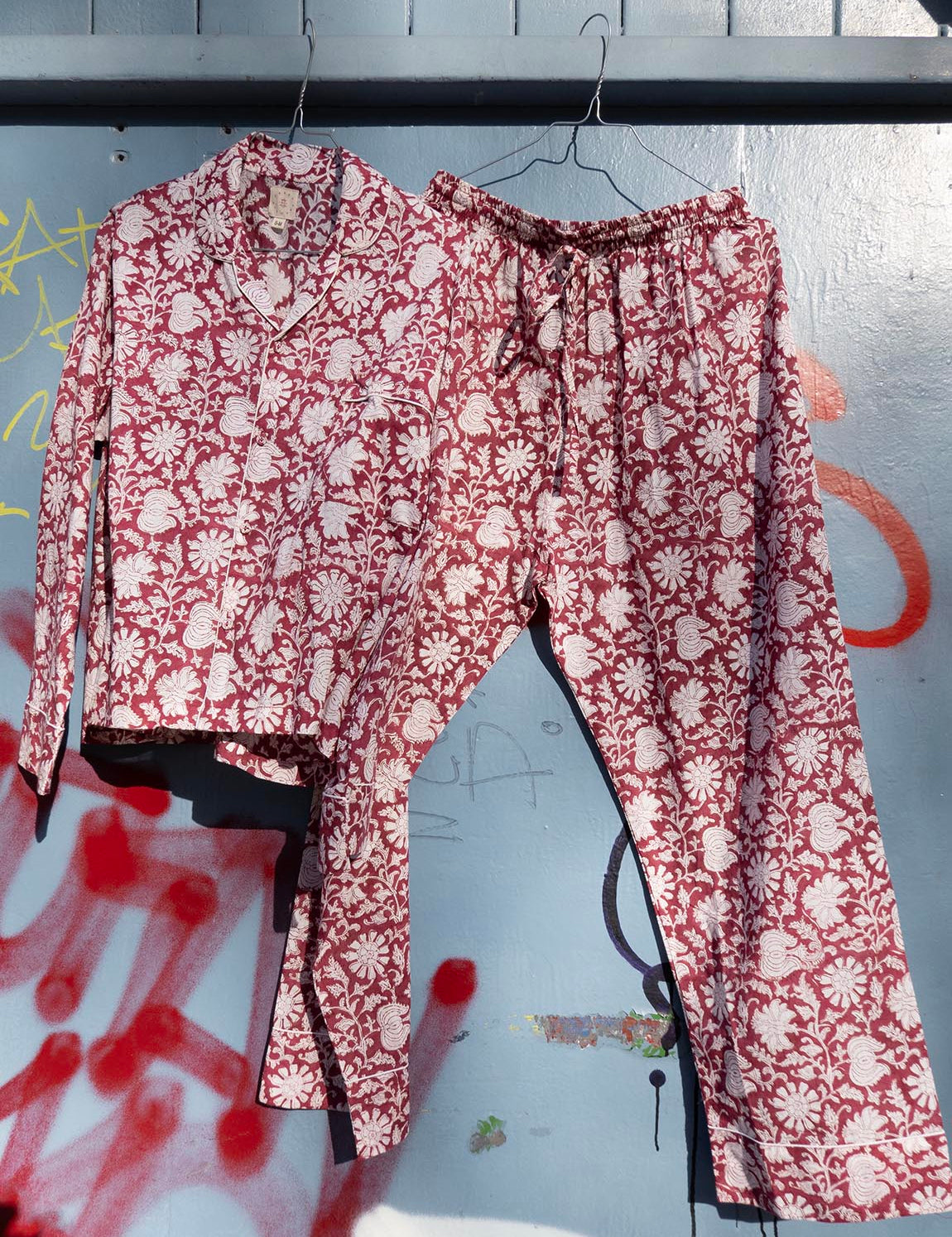 Pajamas Blockprint - Berry Flower