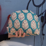 Moon Pouch Blockprint L - Petrol