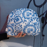 Moon Pouch Blockprint L - Porcelain