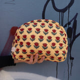 Moon Pouch Blockprint L - Red Flower