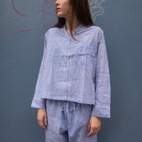 Pyjamas Blockprint - Blue Stripe