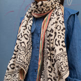 Bagru Scarf - Black Leo
