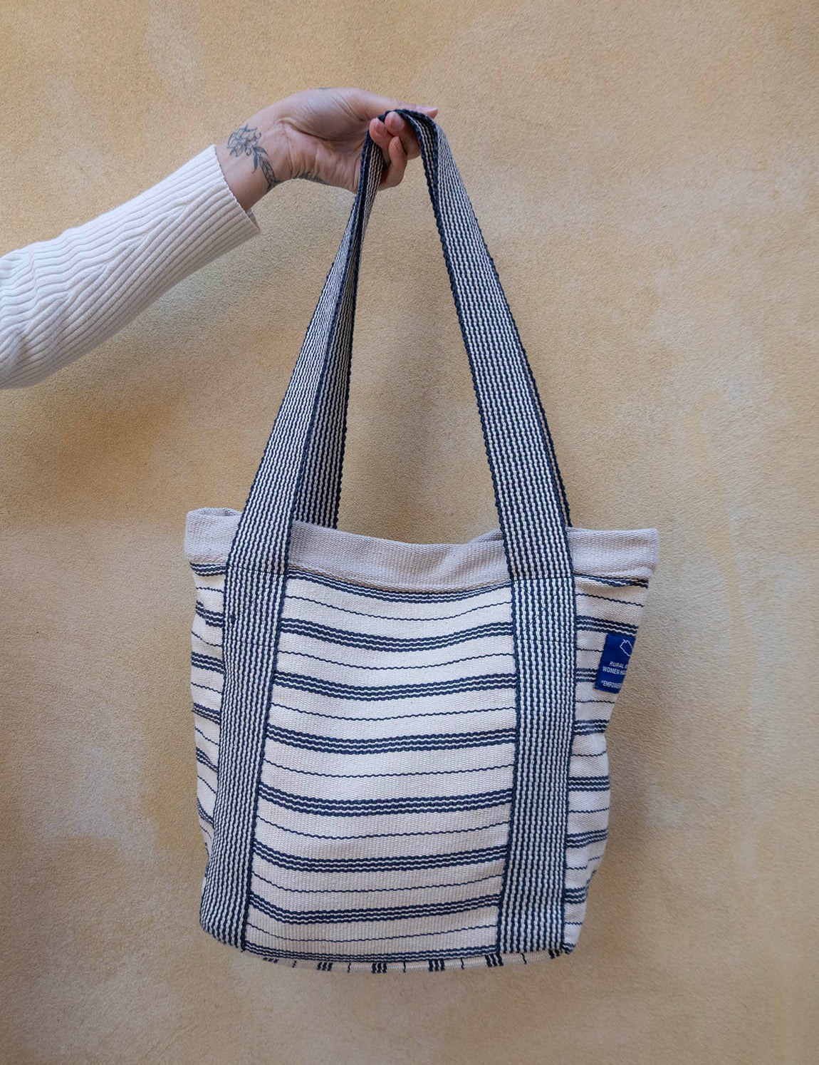 Nepal Stripe Bag - Dark Blue/White