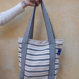 Nepal Stripe Bag - Dark Blue/White