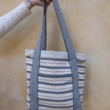 Nepal Stripe Bag - Dark Blue/White