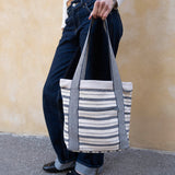 Nepal Stripe Bag - Dark Blue/White