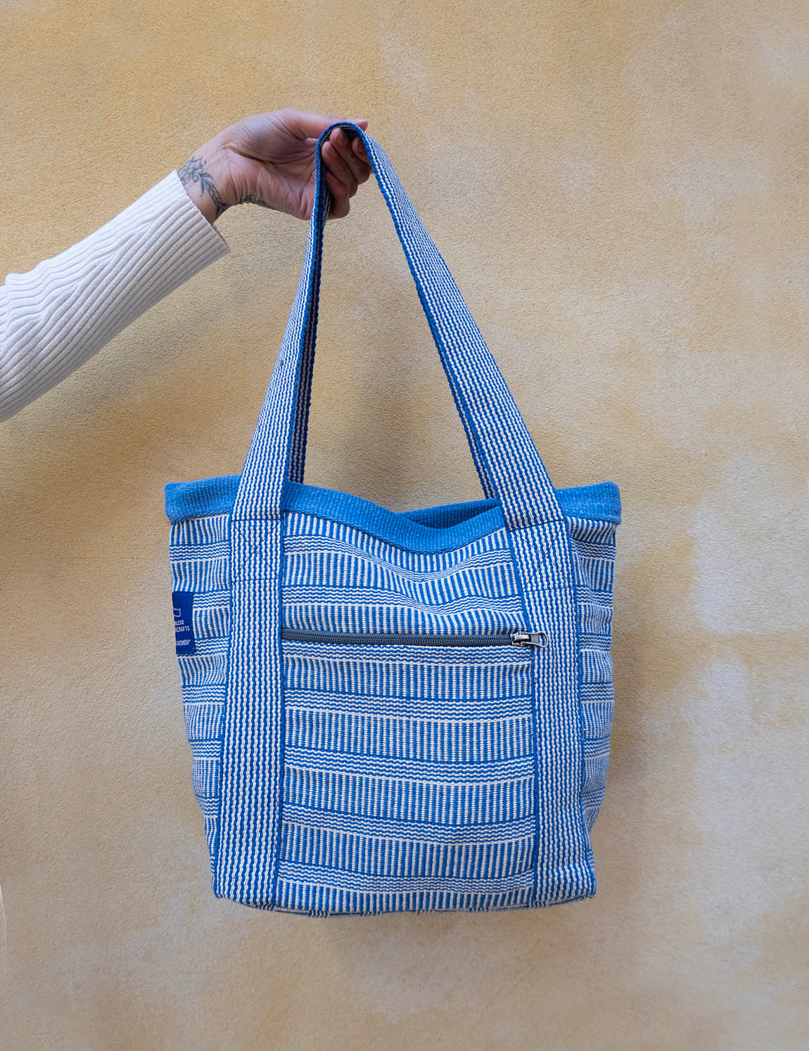 Nepal Stripe Bag - Blue/White