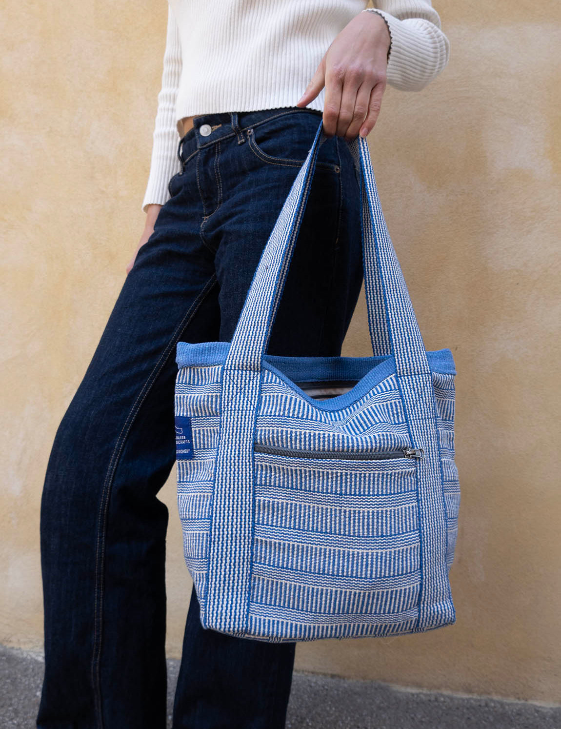 Nepal Stripe Bag - Blue/White