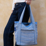 Nepal Stripe Bag - Blue/White