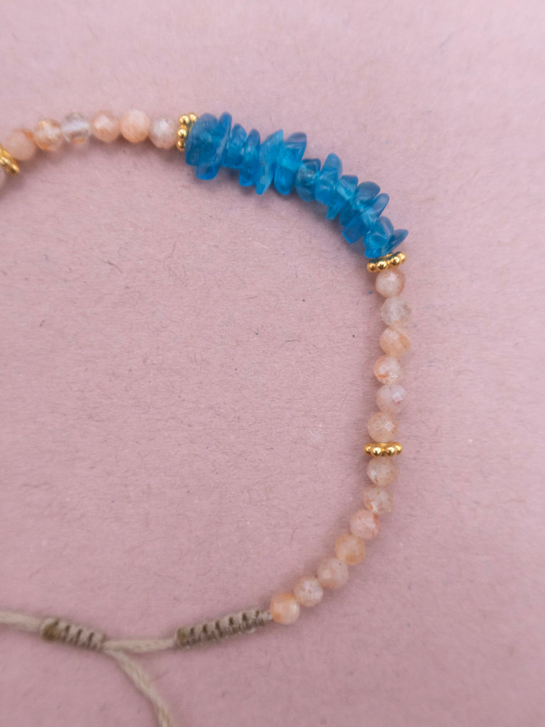 Mineral Bracelet Uncut - Blue Apatite