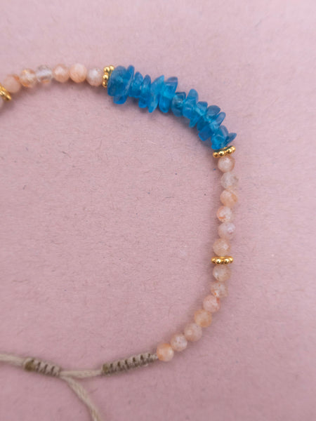Mineral Bracelet Uncut - Blue Apatite