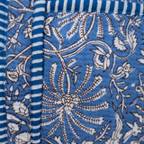 Daisy Duffel Bag - Quilted Blockprint - Blue