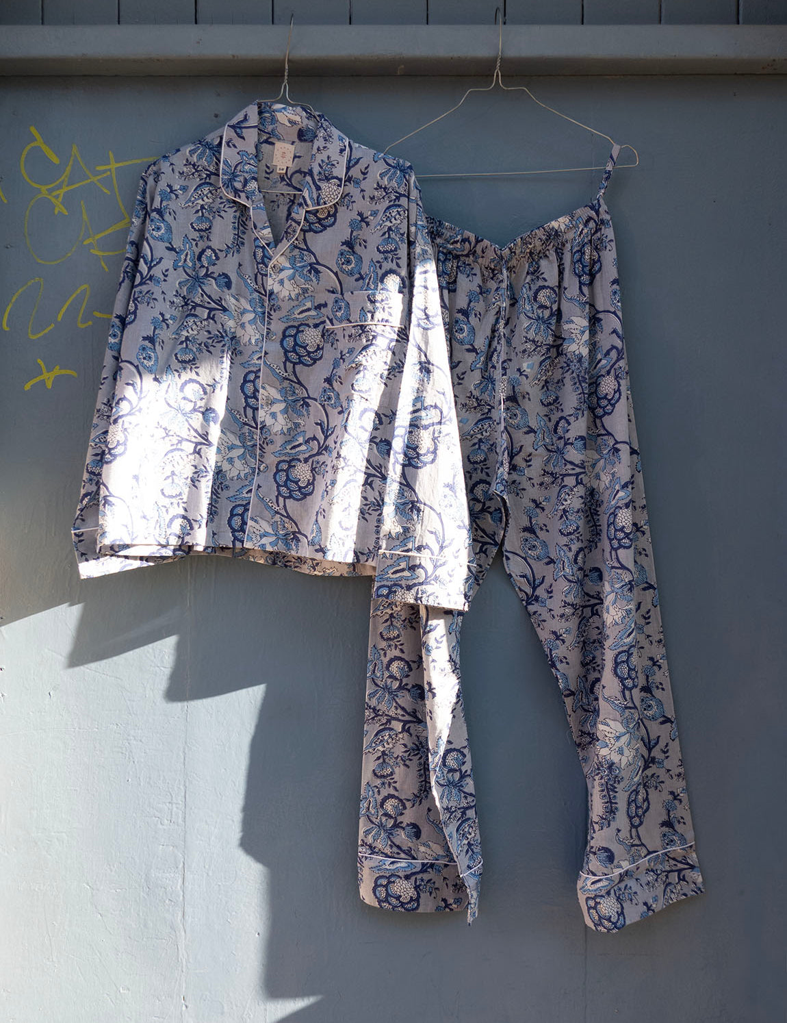 Pyjamas Blockprint - White