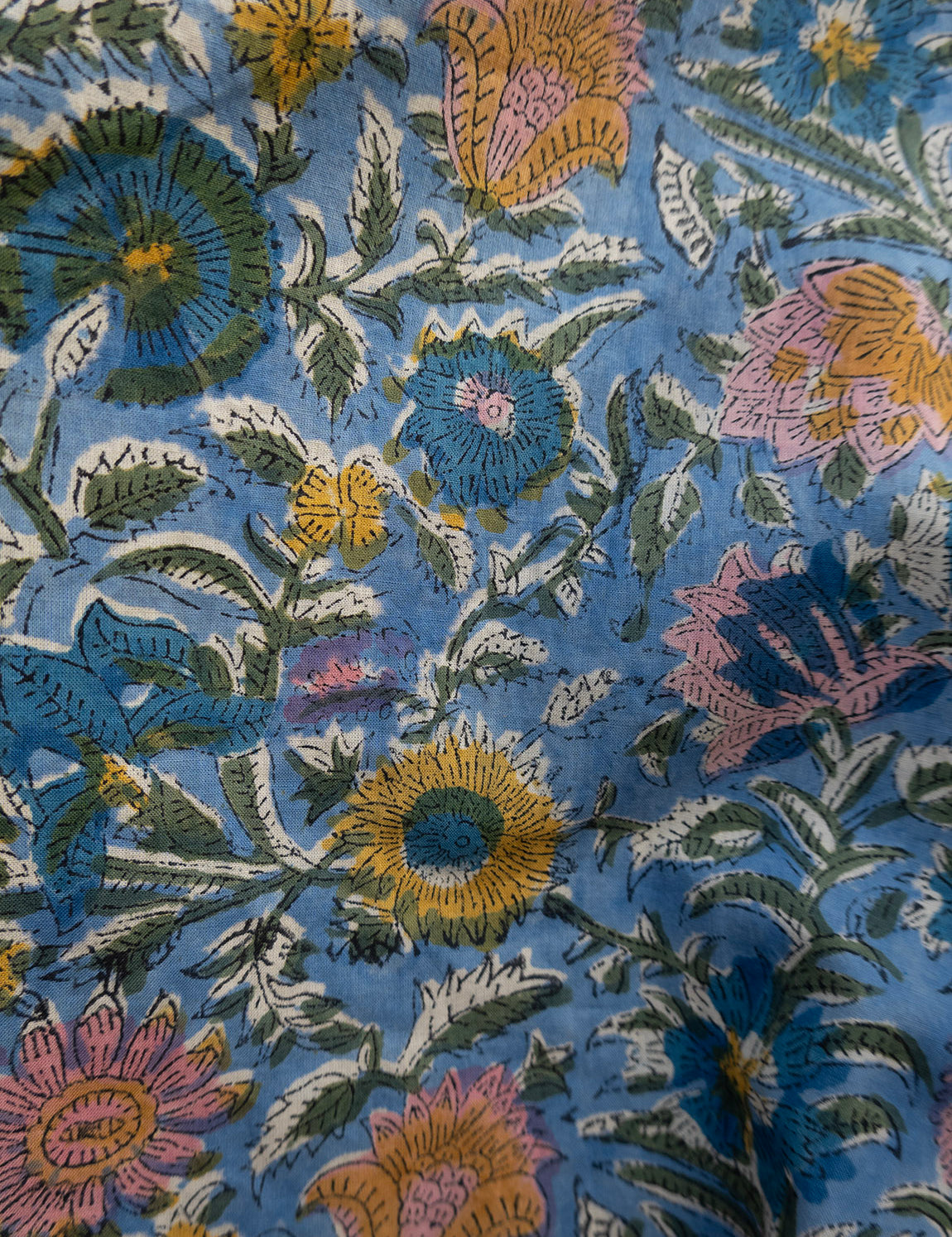 Pajamas Blockprint - Blue Wild Garden