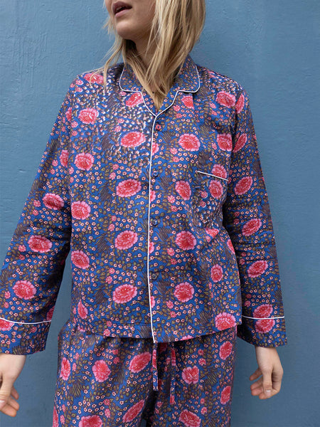 Pyjamas Blockprint - Blue Lapis
