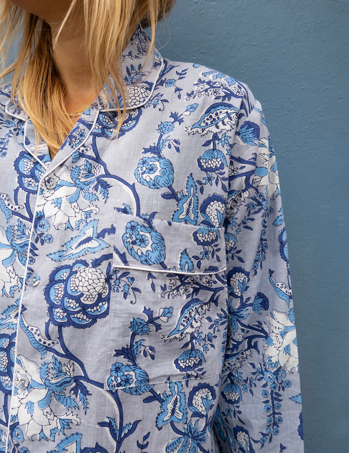 Pyjamas Blockprint - White