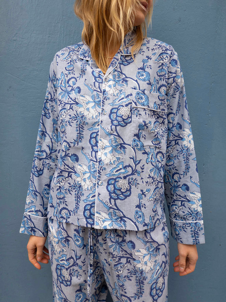 Pyjamas Blockprint - Blue Sky