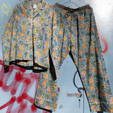 Pyjamas Blockprint - Blue Wild Garden