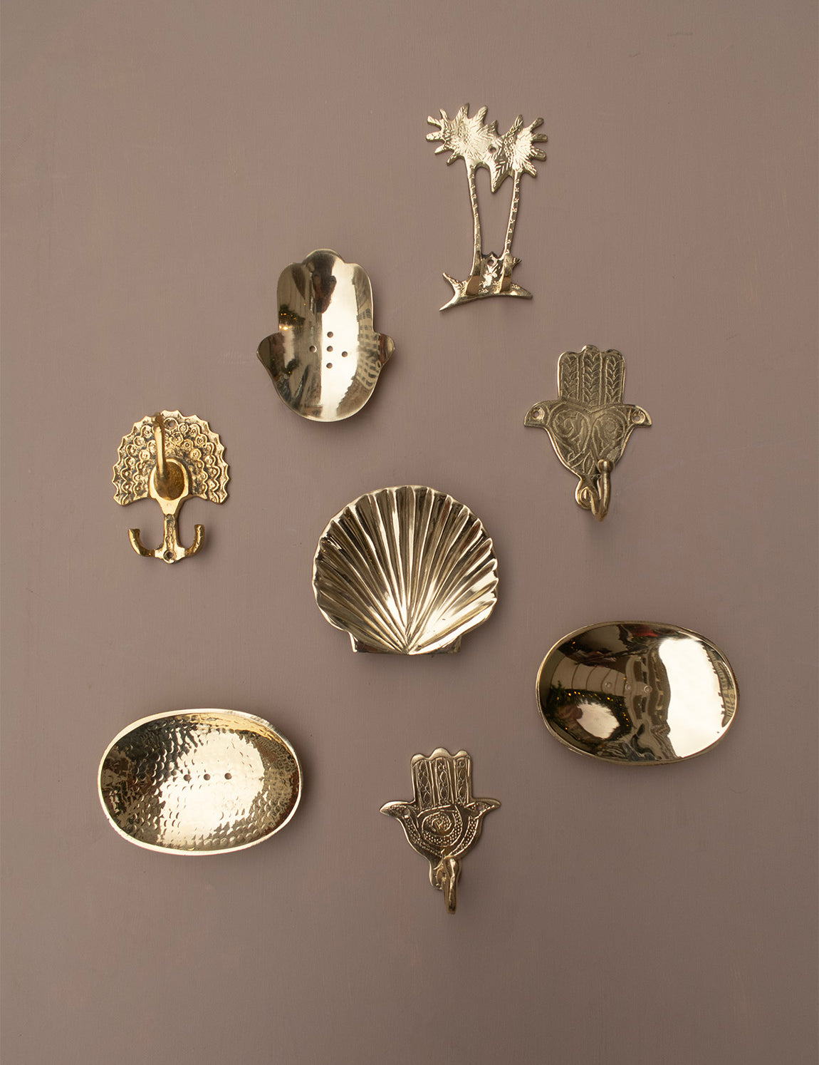 Soapdish Hamsa Brass