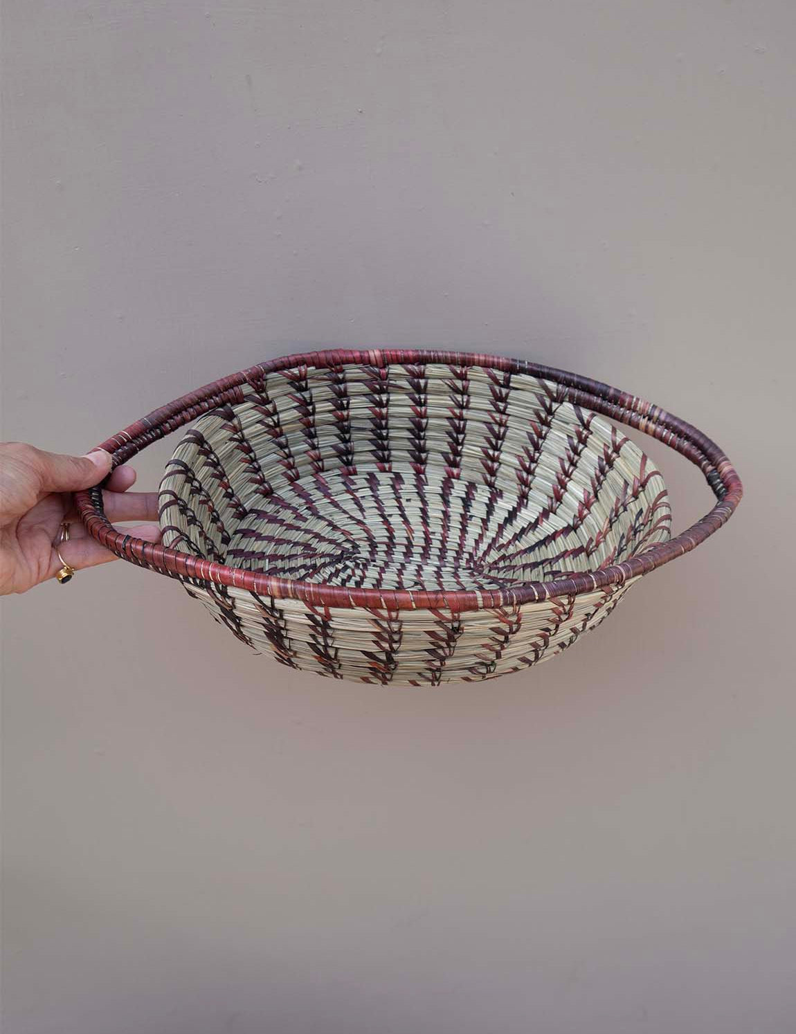 Nepalesisk Brødkurv - Oval w/twin handles Plum