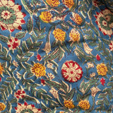 Quiltet tæppe - Blue Meadow / Antique Floral