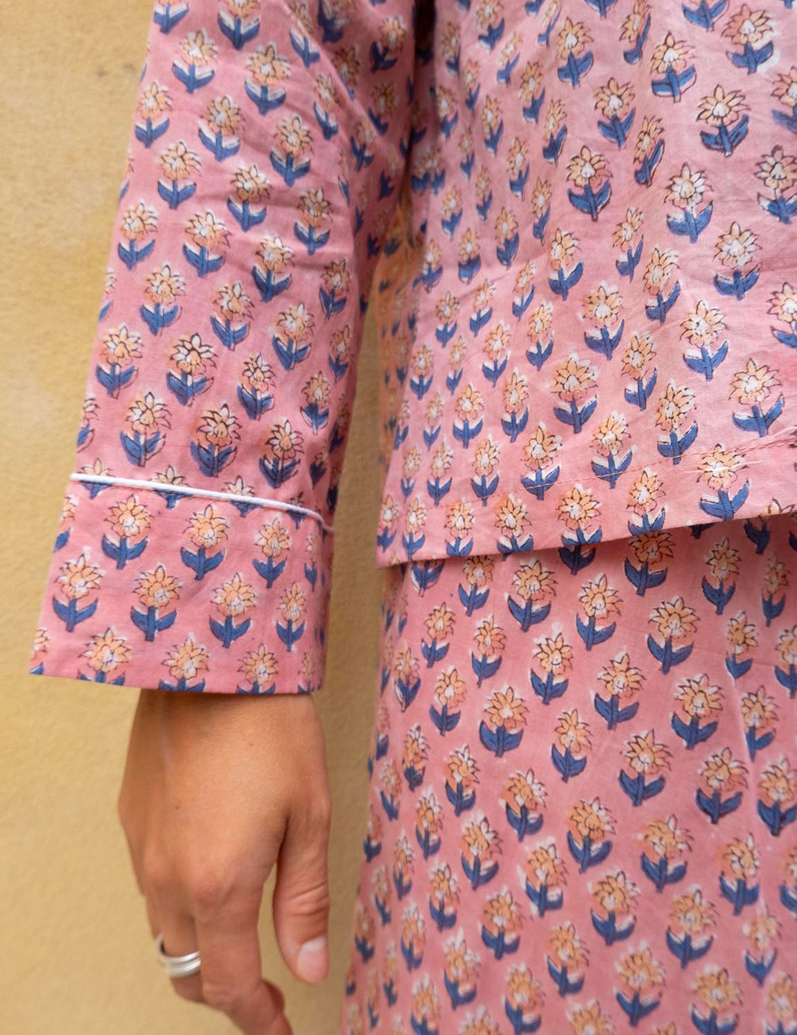 Pyjamas Blockprint - Coral Flower
