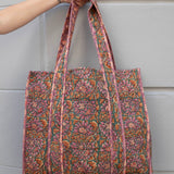 Tove Tote - Quilted Blockprint - Dark Green