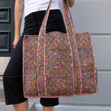 Tove Tote - Quilted Blockprint - Dark Green