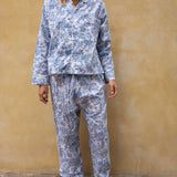 Pyjamas Blockprint - Delicate Blue