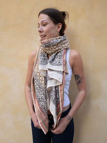 Bagru Scarf - Gold