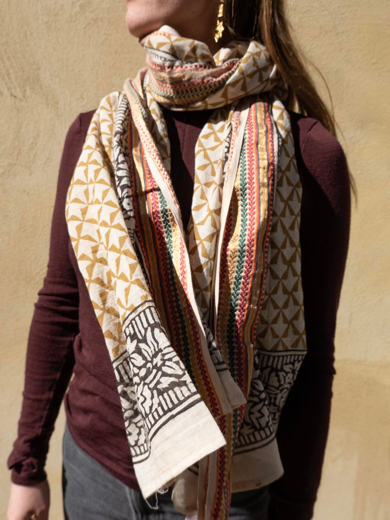 Bagru Tørklæde - Gold