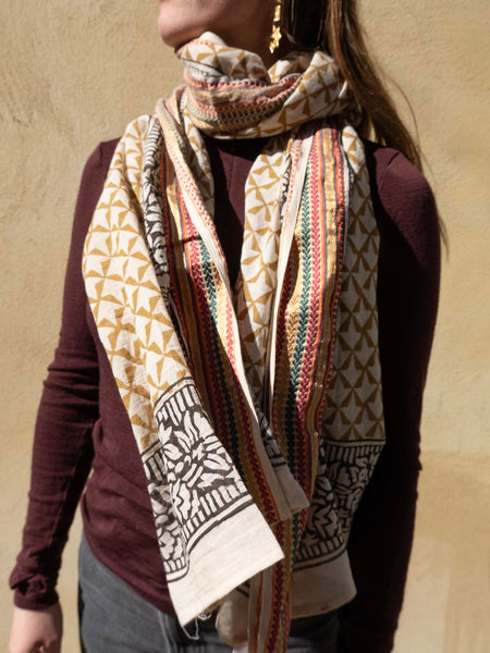 Bagru Tørklæde - Gold