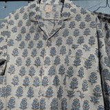 Pyjamas Blockprint - Grey Blue Flower