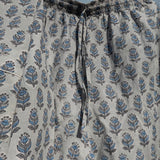 Pyjamas Blockprint - Grey Blue Flower