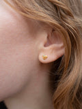 Earring No. 41 - Stud Heart - Peridot